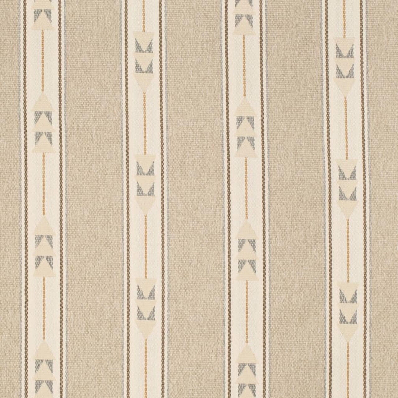 Beige Made in America Crypton Global Southwestern Stripe Woven Pattern Upholstery Fabric by The Yard - SKU: Calix Beige